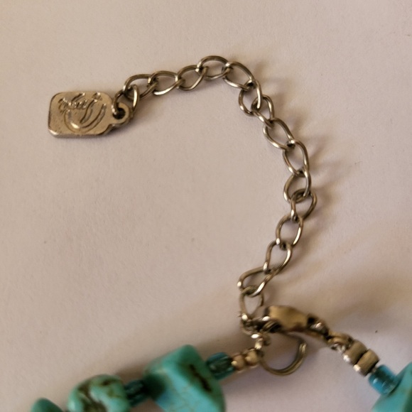 Turquoise and Red Beaded Necklace - Picture 2 of 3